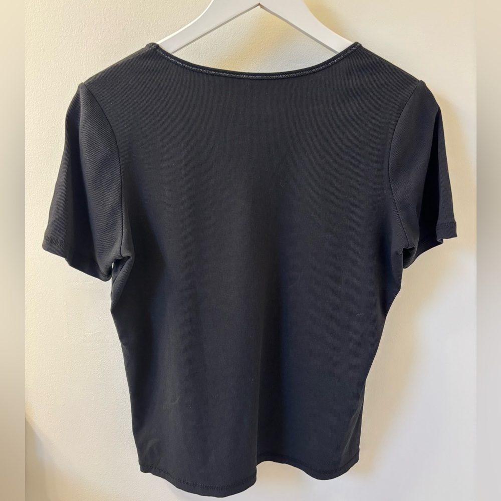 OLSEN Europe Black T-Shirt with Embellishment, Sz 10. EUC. - Picture 4 of 8